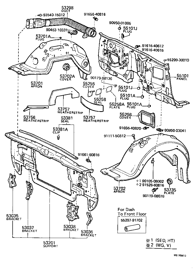  CROWN |  FRONT FENDER APRON DASH PANEL