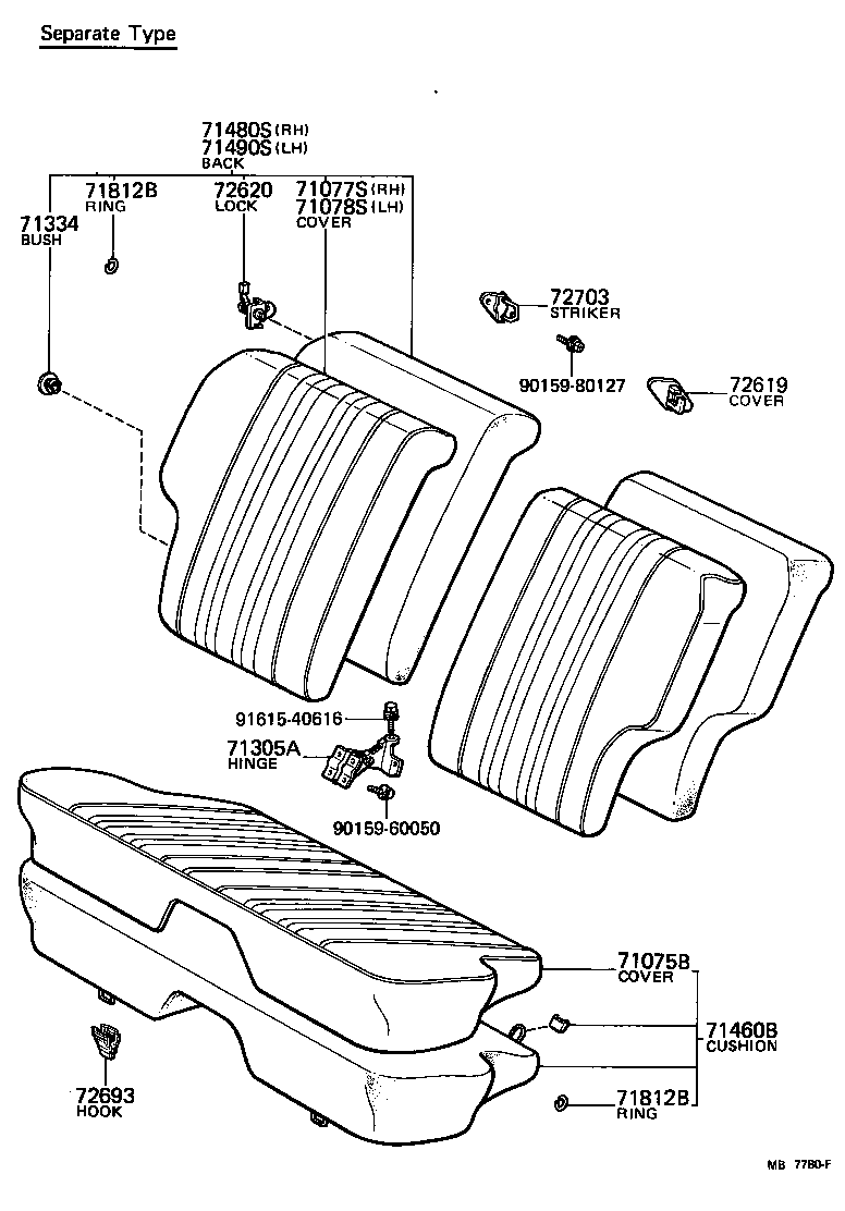  STARLET |  REAR SEAT SEAT TRACK