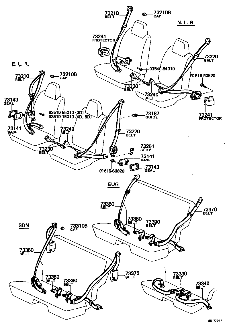  STARLET |  SEAT BELT CHILD RESTRAINT SEAT