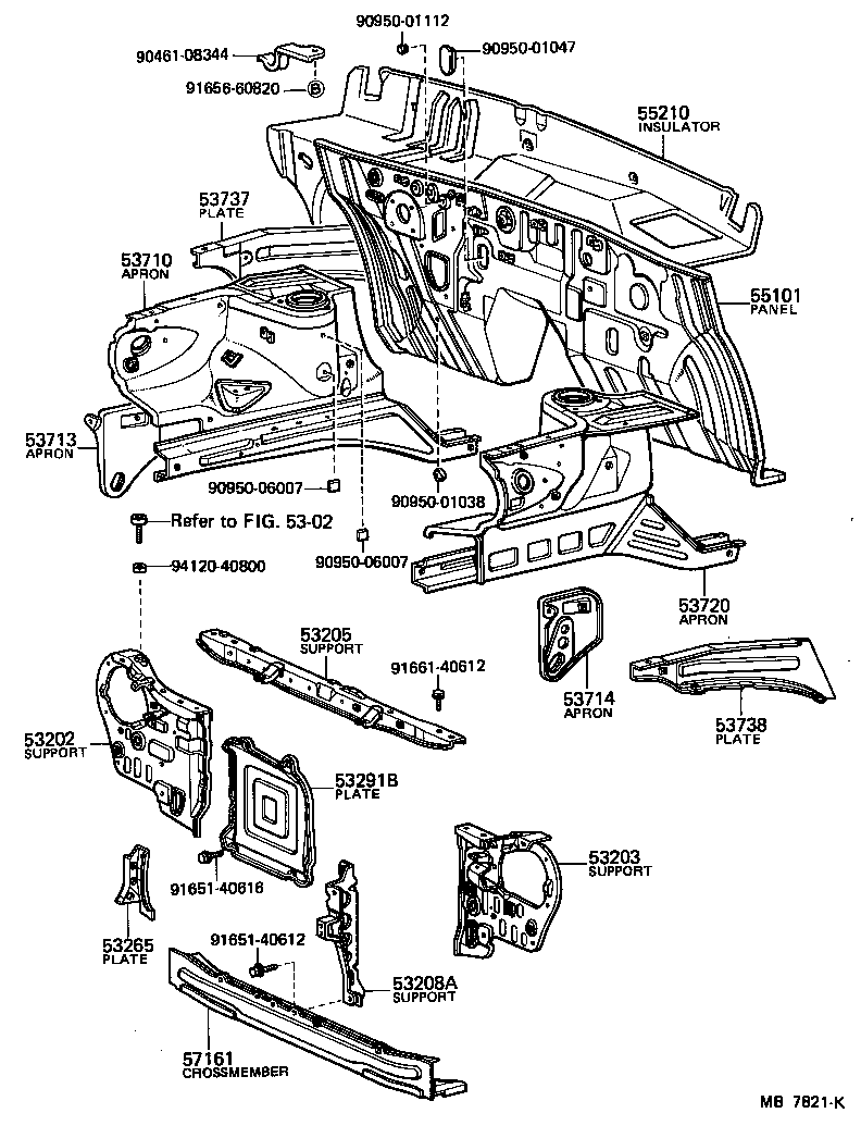  STARLET |  FRONT FENDER APRON DASH PANEL