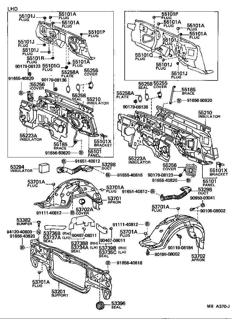  CROWN |  FRONT FENDER APRON DASH PANEL
