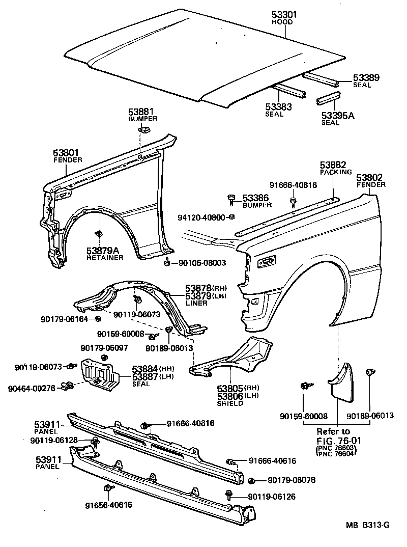  STARLET |  HOOD FRONT FENDER
