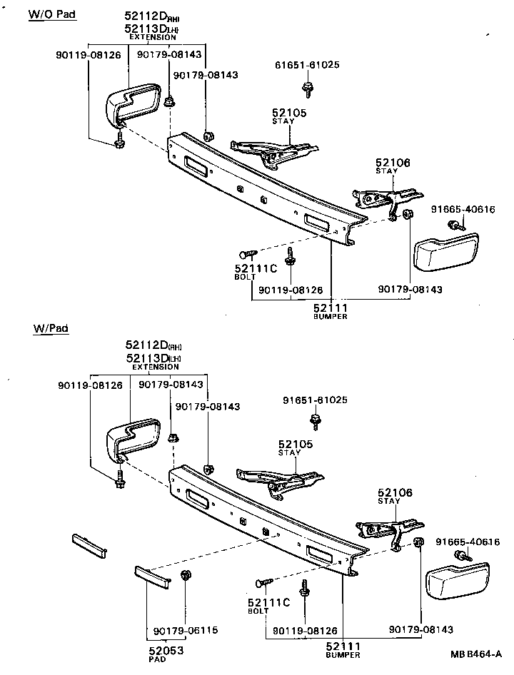  TERCEL |  FRONT BUMPER BUMPER STAY