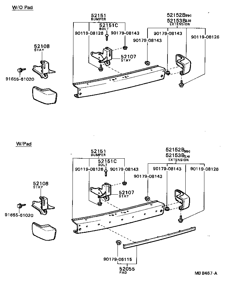  TERCEL |  REAR BUMPER BUMPER STAY