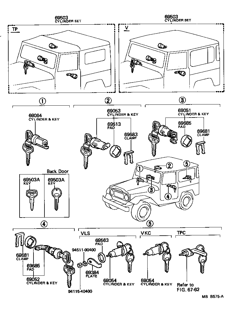  LAND CRUISER 40 |  LOCK CYLINDER SET