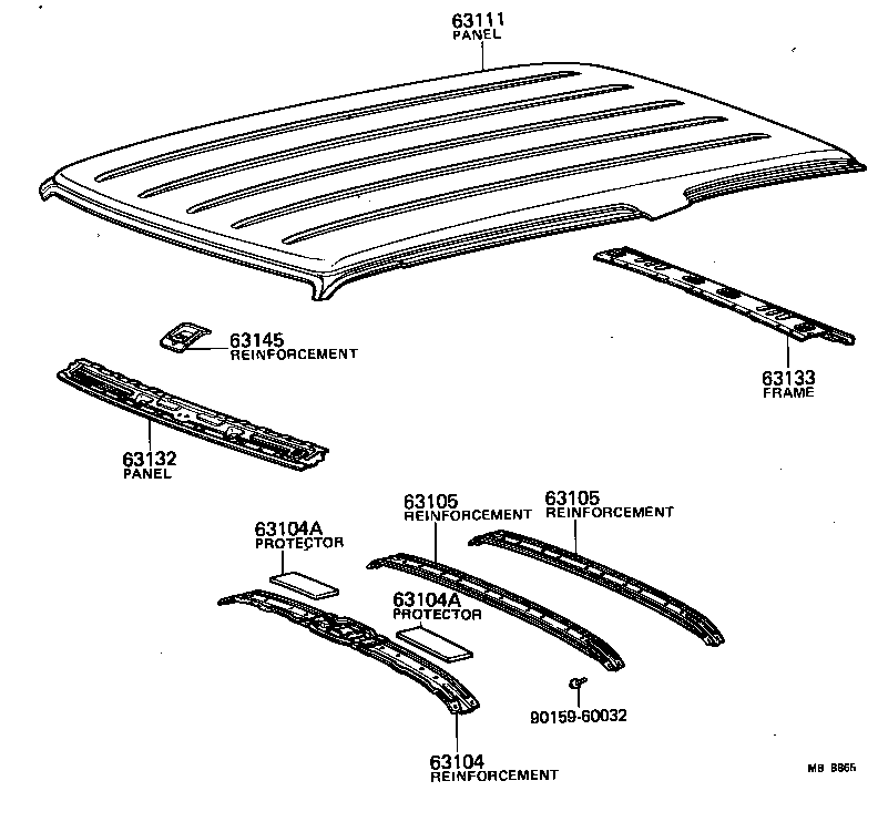  CROWN |  ROOF PANEL BACK WINDOW GLASS