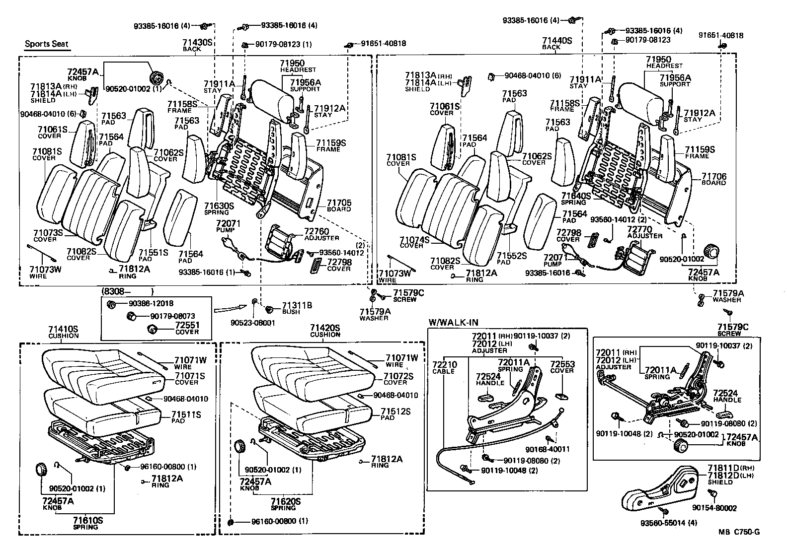  CELICA |  FRONT SEAT SEAT TRACK