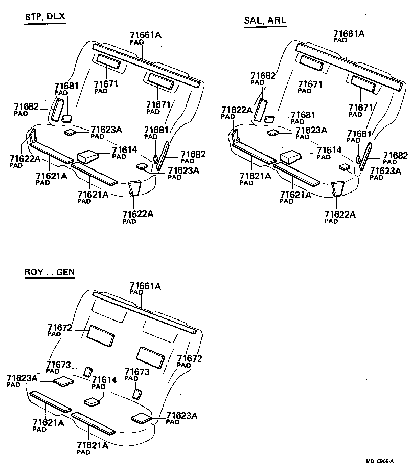  CROWN |  REAR SEAT SEAT TRACK