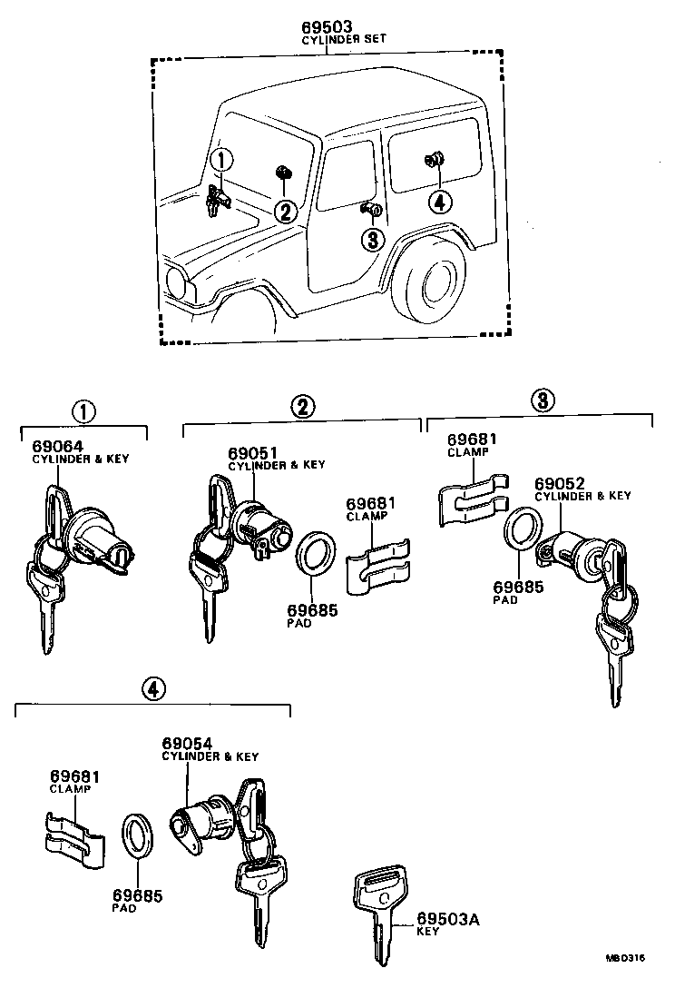 BLIZZARD |  LOCK CYLINDER SET
