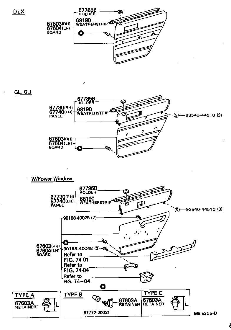  CAMRY |  REAR DOOR PANEL GLASS