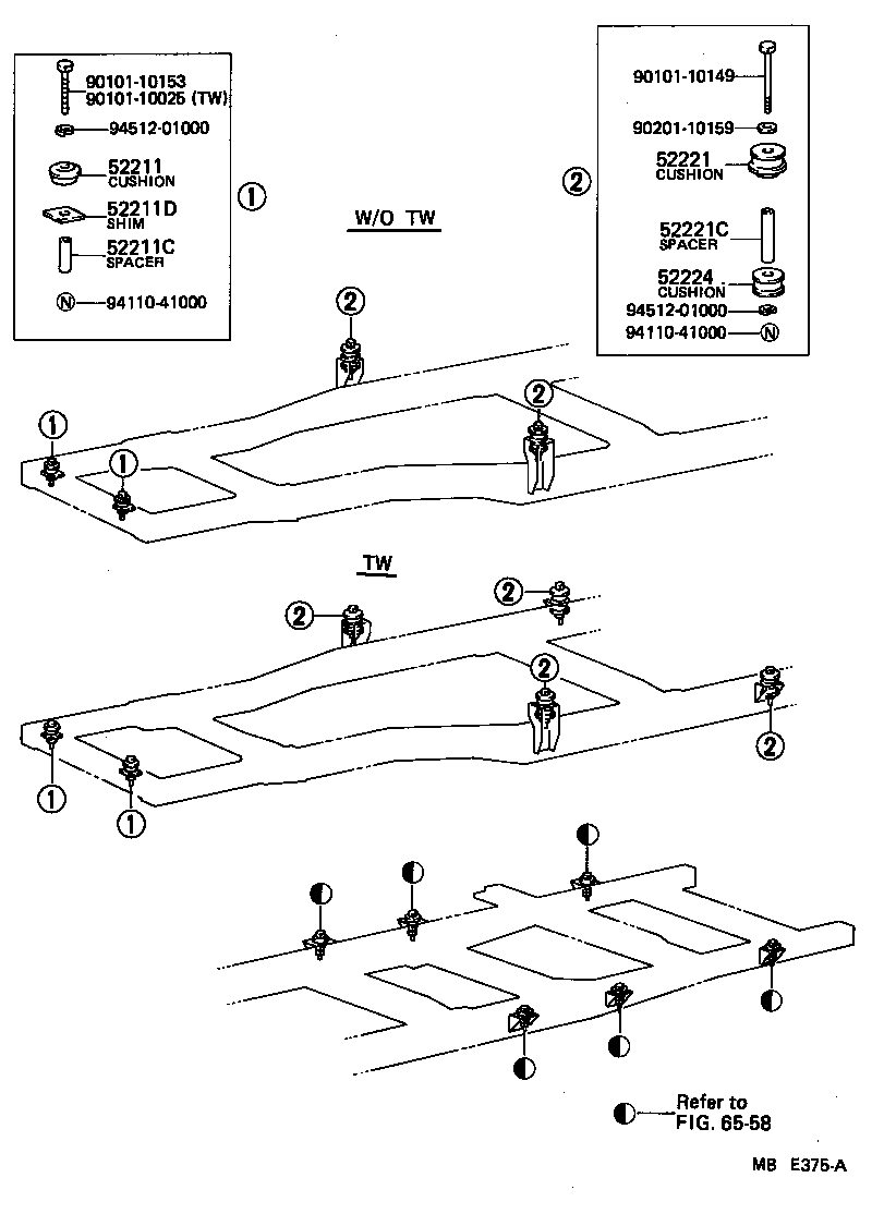  HIACE |  CAB MOUNTING BODY MOUNTING