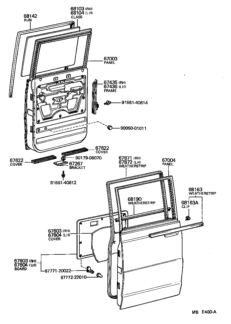  HIACE |  REAR DOOR PANEL GLASS