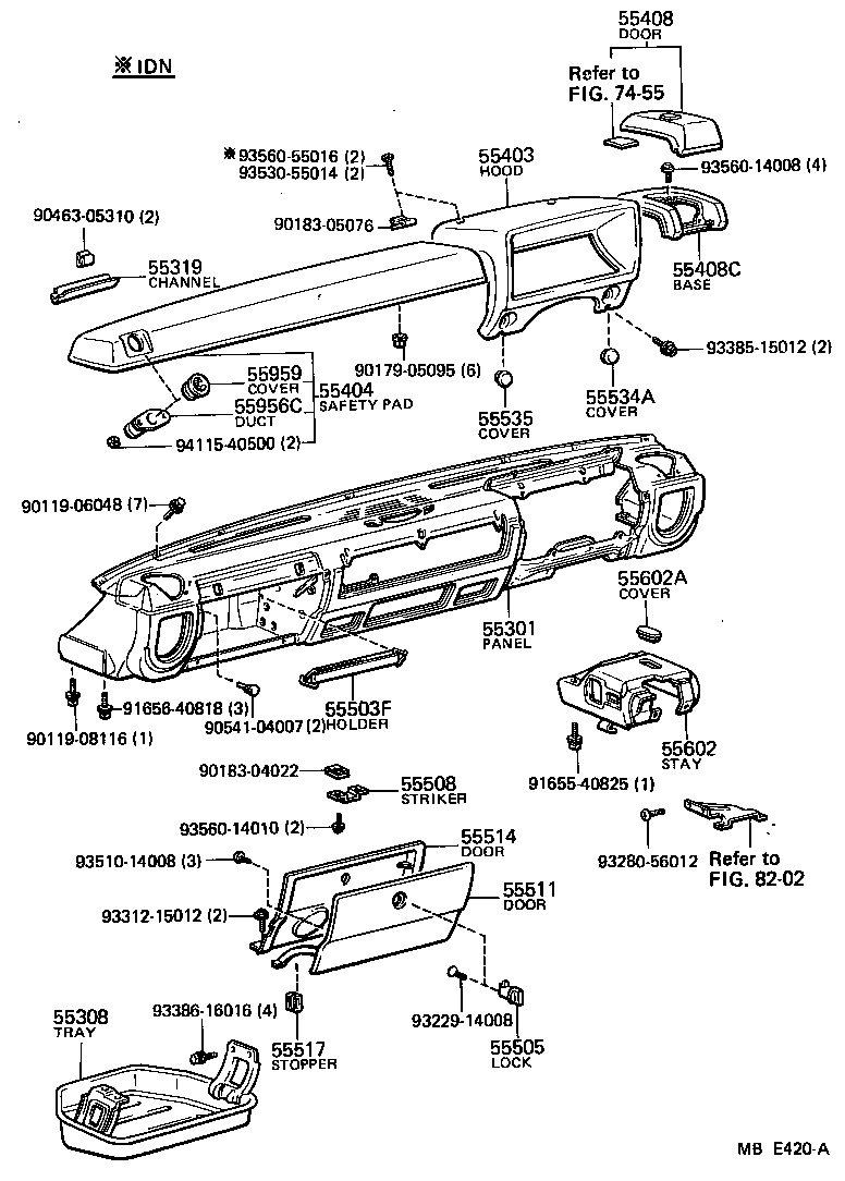  HIACE |  INSTRUMENT PANEL GLOVE COMPARTMENT