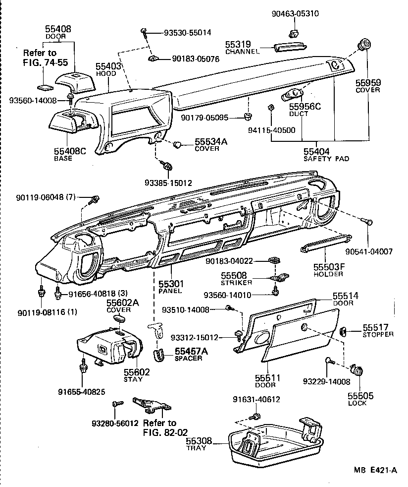  HIACE |  INSTRUMENT PANEL GLOVE COMPARTMENT