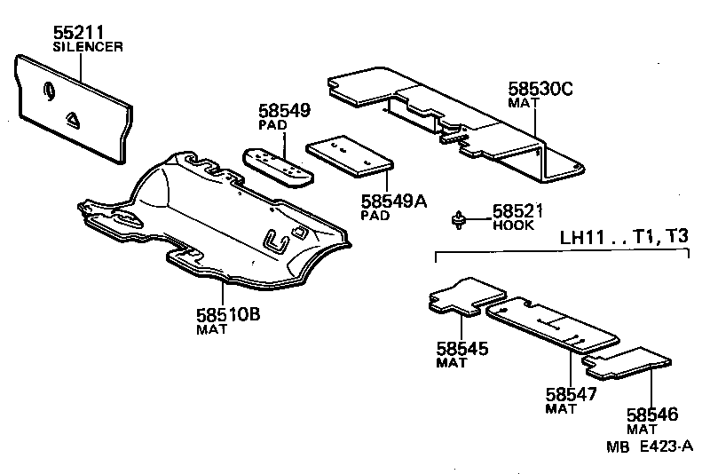  HIACE |  FLOOR MAT SILENCER PAD