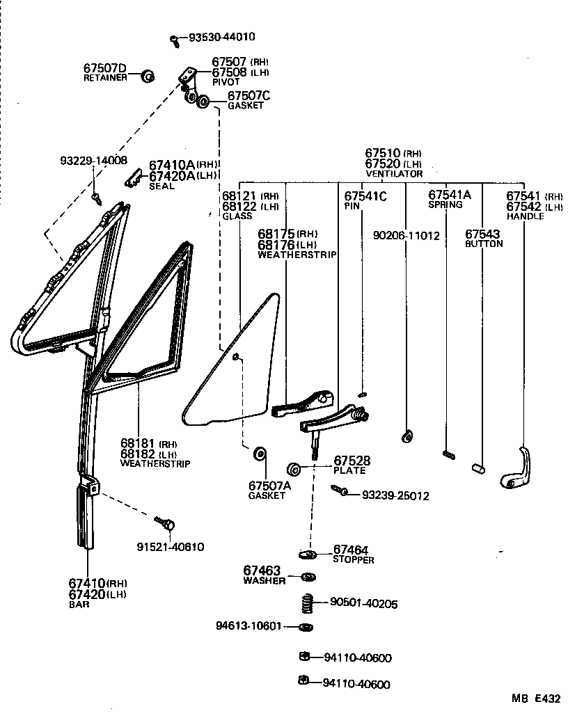  HIACE |  FRONT DOOR VENTILATOR WINDOW