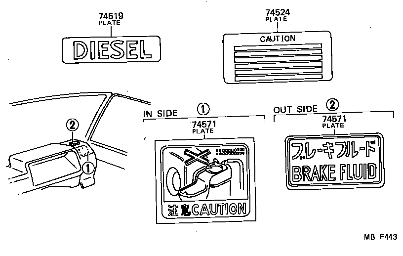  HIACE |  CAUTION PLATE