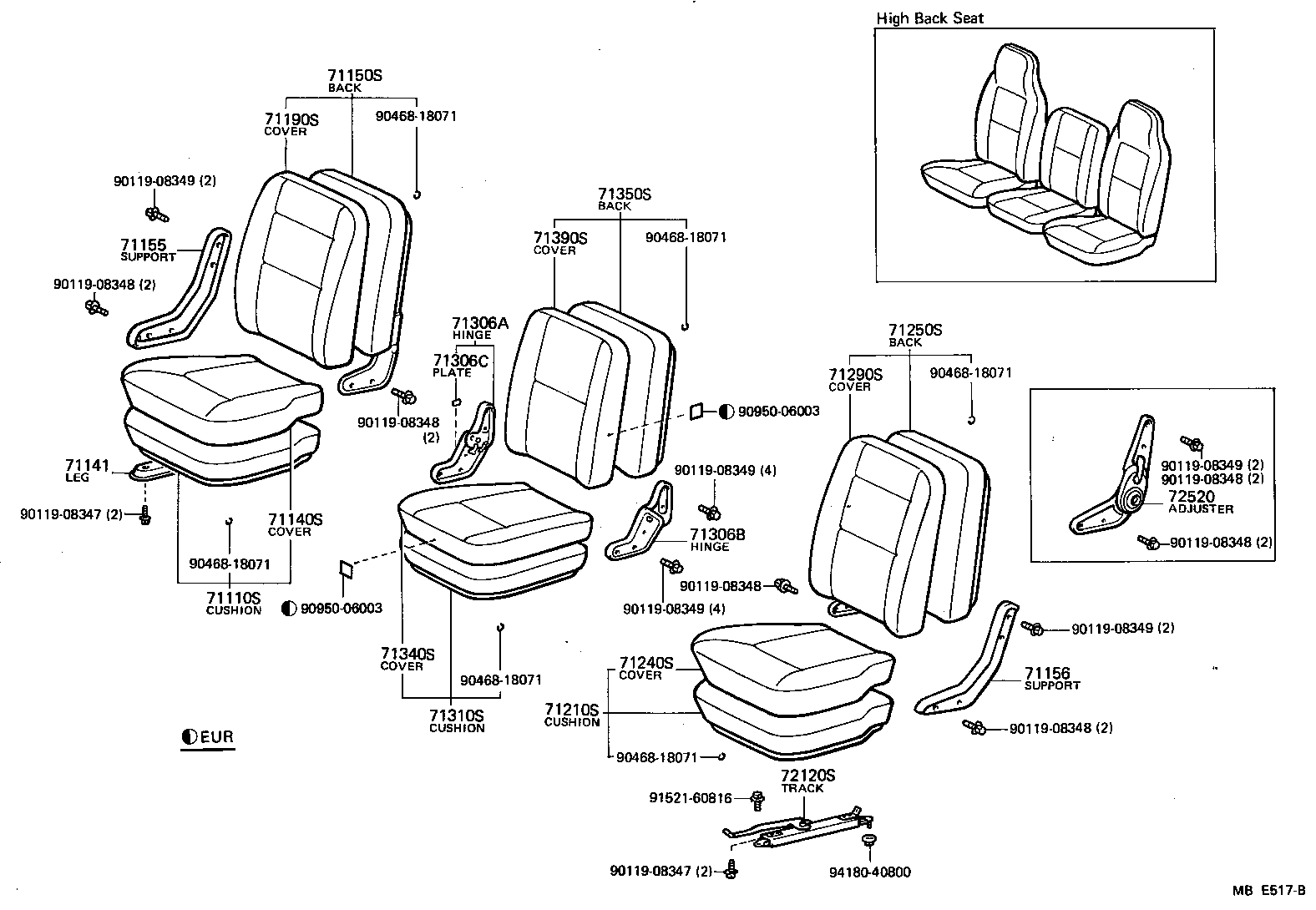  HIACE |  SEAT SEAT TRACK