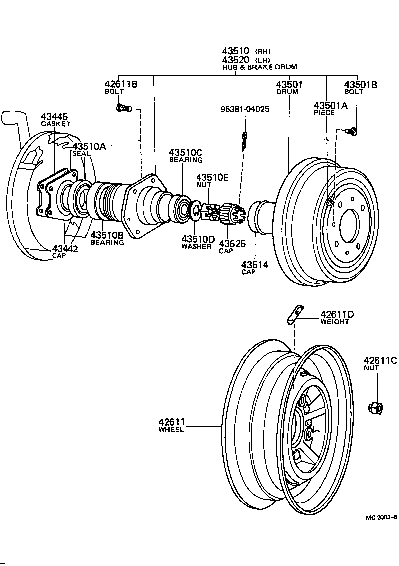  CARINA |  FRONT AXLE HUB