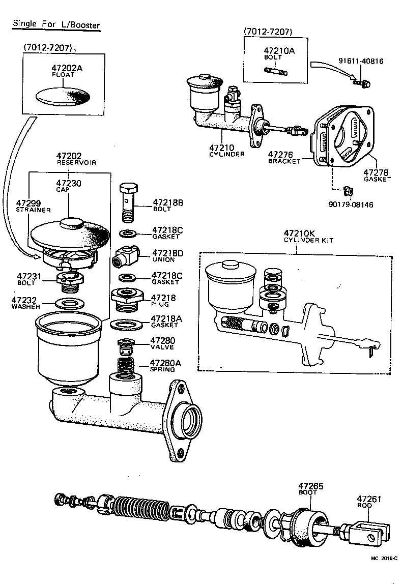  CARINA |  BRAKE MASTER CYLINDER