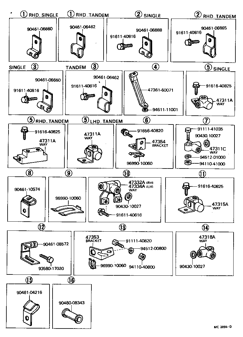  LAND CRUISER 40 45 55 |  BRAKE TUBE CLAMP