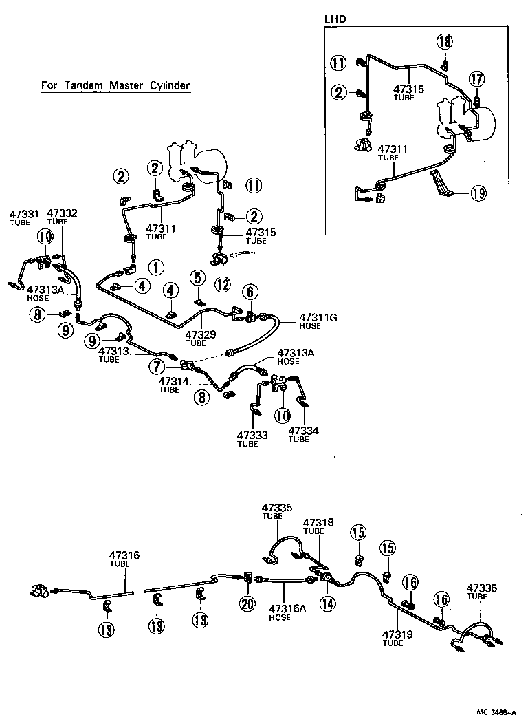  LAND CRUISER 40 45 55 |  BRAKE TUBE CLAMP