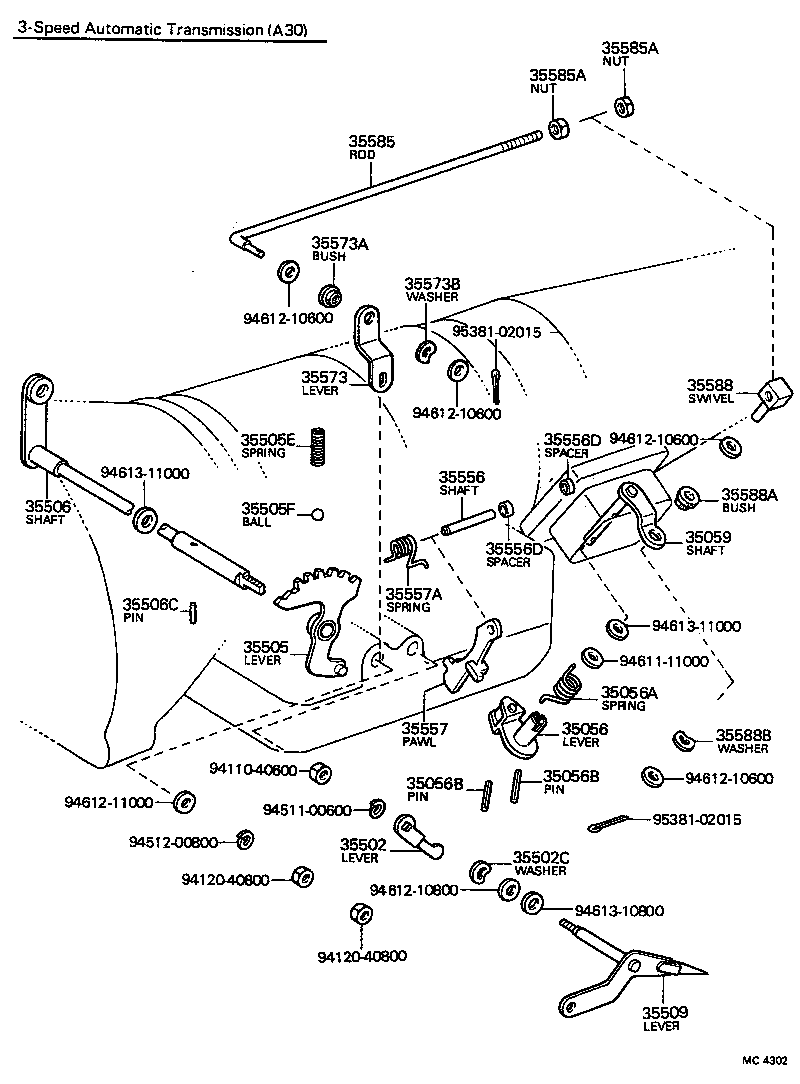  CARINA |  THROTTLE LINK VALVE LEVER ATM