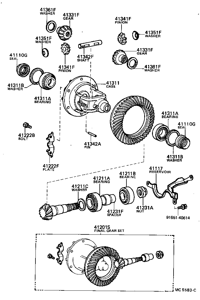  TERCEL |  FRONT AXLE HOUSING DIFFERENTIAL