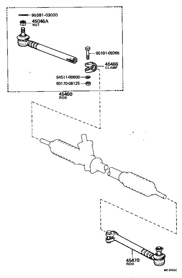  TERCEL |  FRONT STEERING GEAR LINK