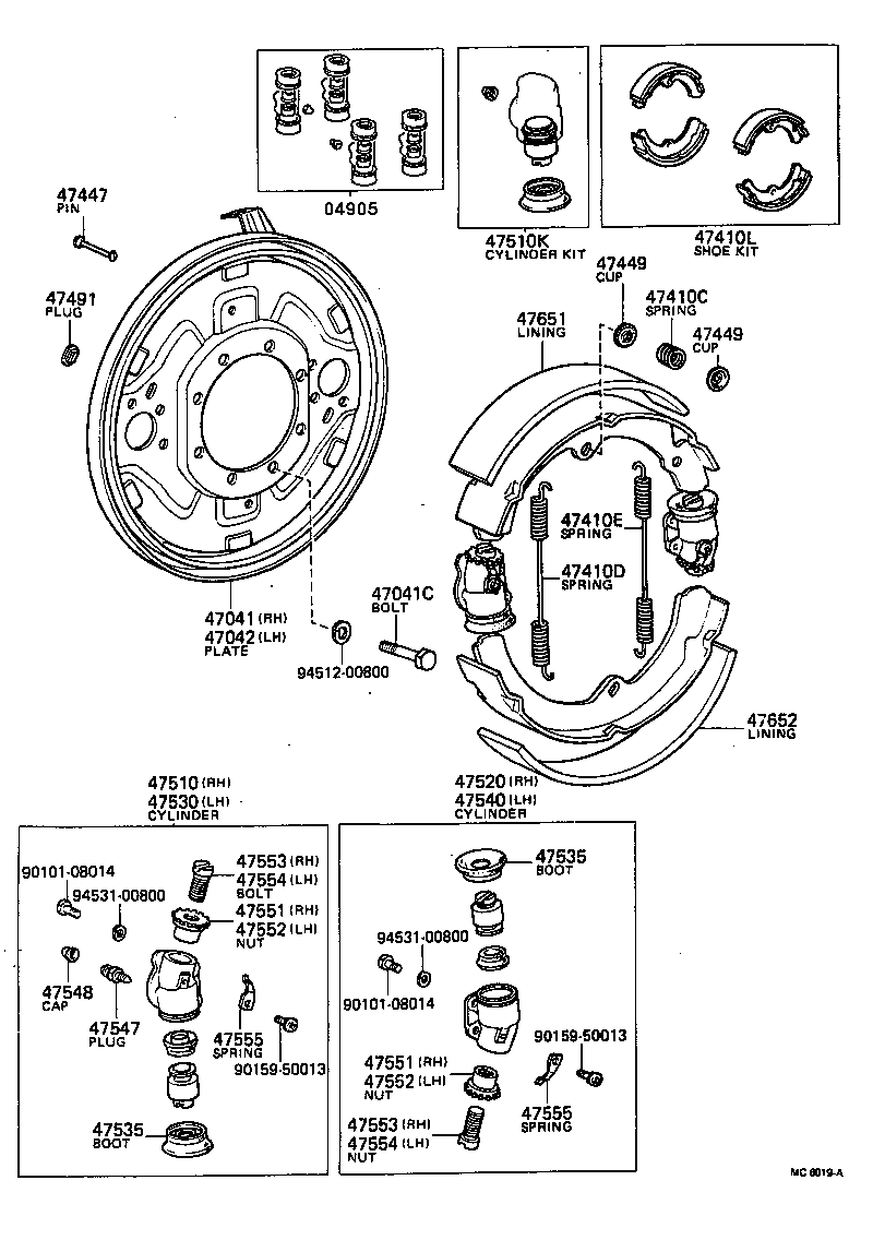 HILUX | FRONT DRUM BRAKE WHEEL CYLINDER BACKING PLATE