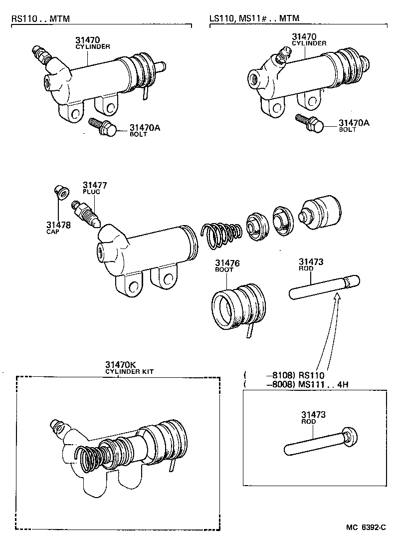  CROWN |  CLUTCH RELEASE CYLINDER