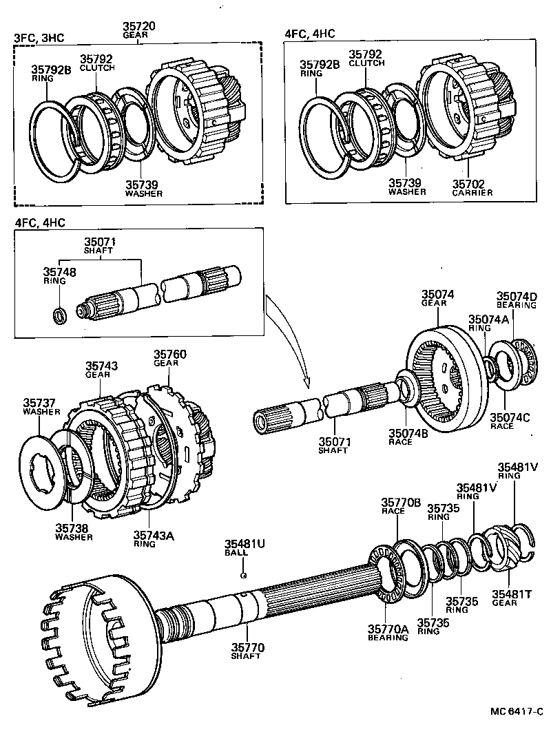  CELICA |  PLANETARY GEAR REVERSE PISTON COUNTER GEAR ATM