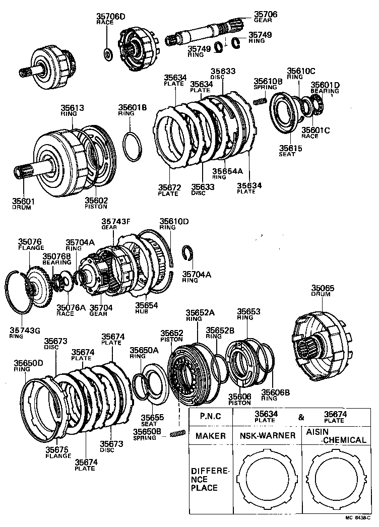  TERCEL |  BRAKE BAND MULTIPLE DISC CLUTCH ATM
