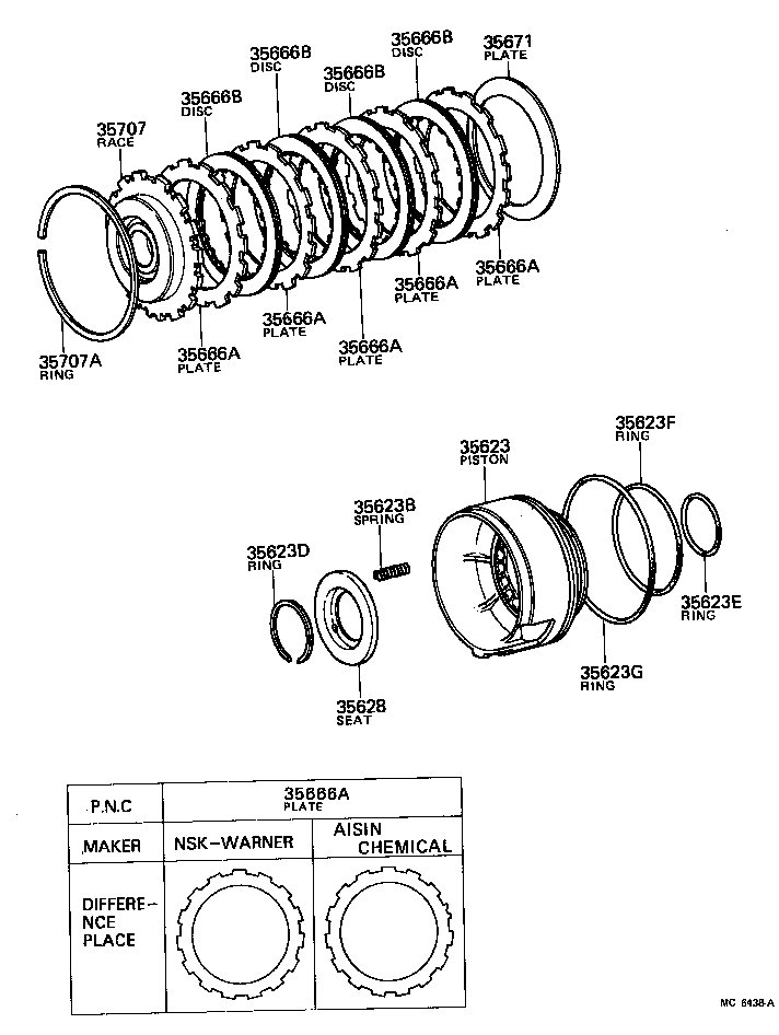  TERCEL |  BRAKE NO 3 1ST REVERSE BRAKE ATM