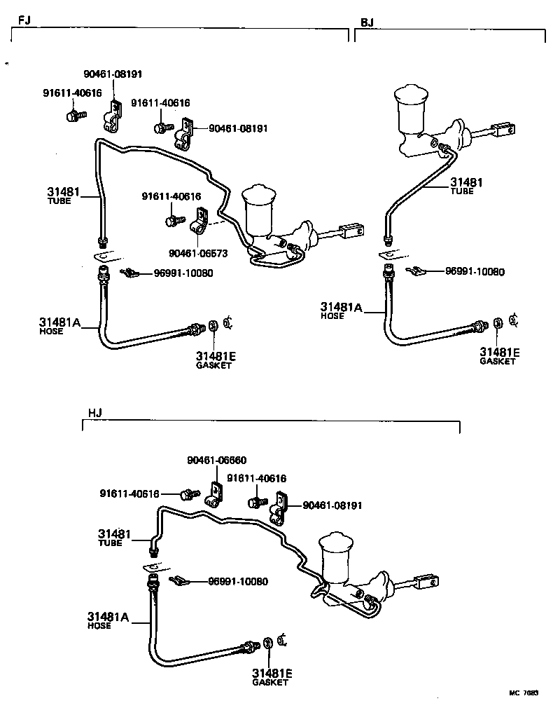  LAND CRUISER 40 |  CLUTCH PEDAL FLEXIBLE HOSE