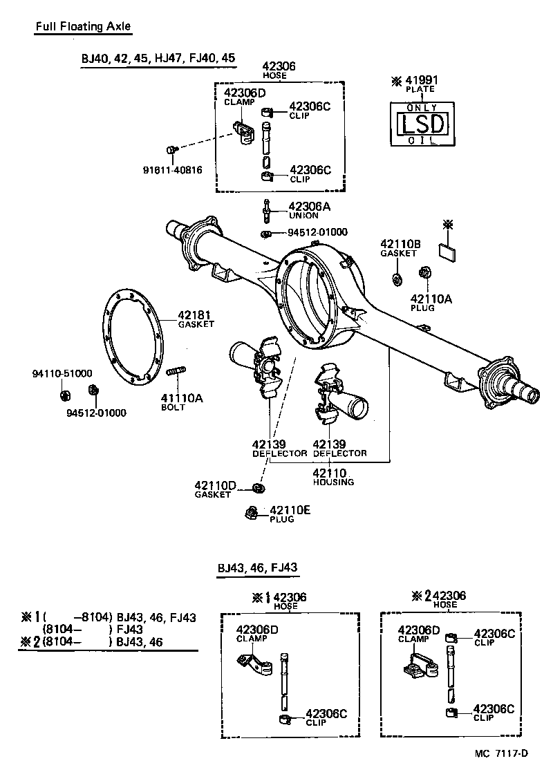  LAND CRUISER 40 |  REAR AXLE HOUSING DIFFERENTIAL