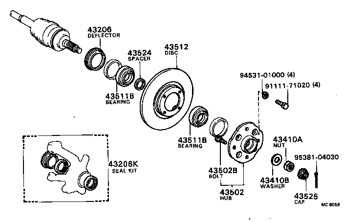  TERCEL |  FRONT AXLE HUB
