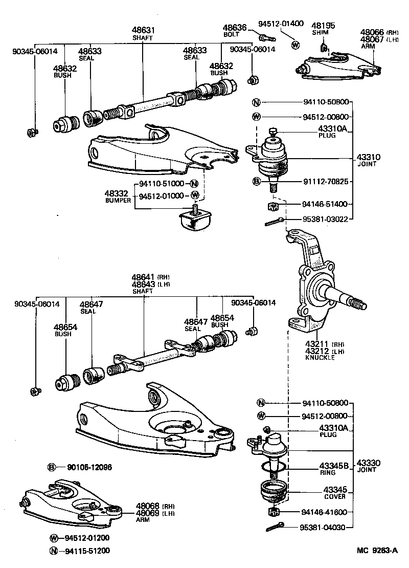  HIACE |  FRONT AXLE ARM STEERING KNUCKLE