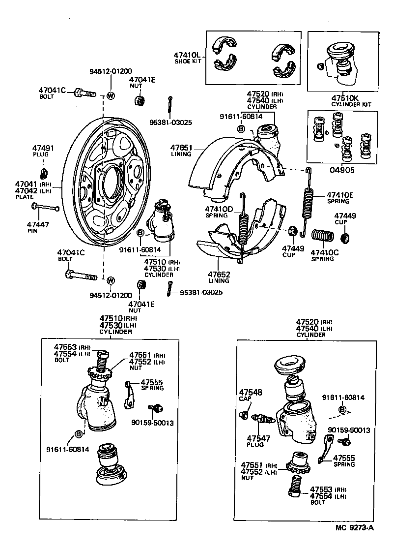  HIACE |  FRONT DRUM BRAKE WHEEL CYLINDER BACKING PLATE
