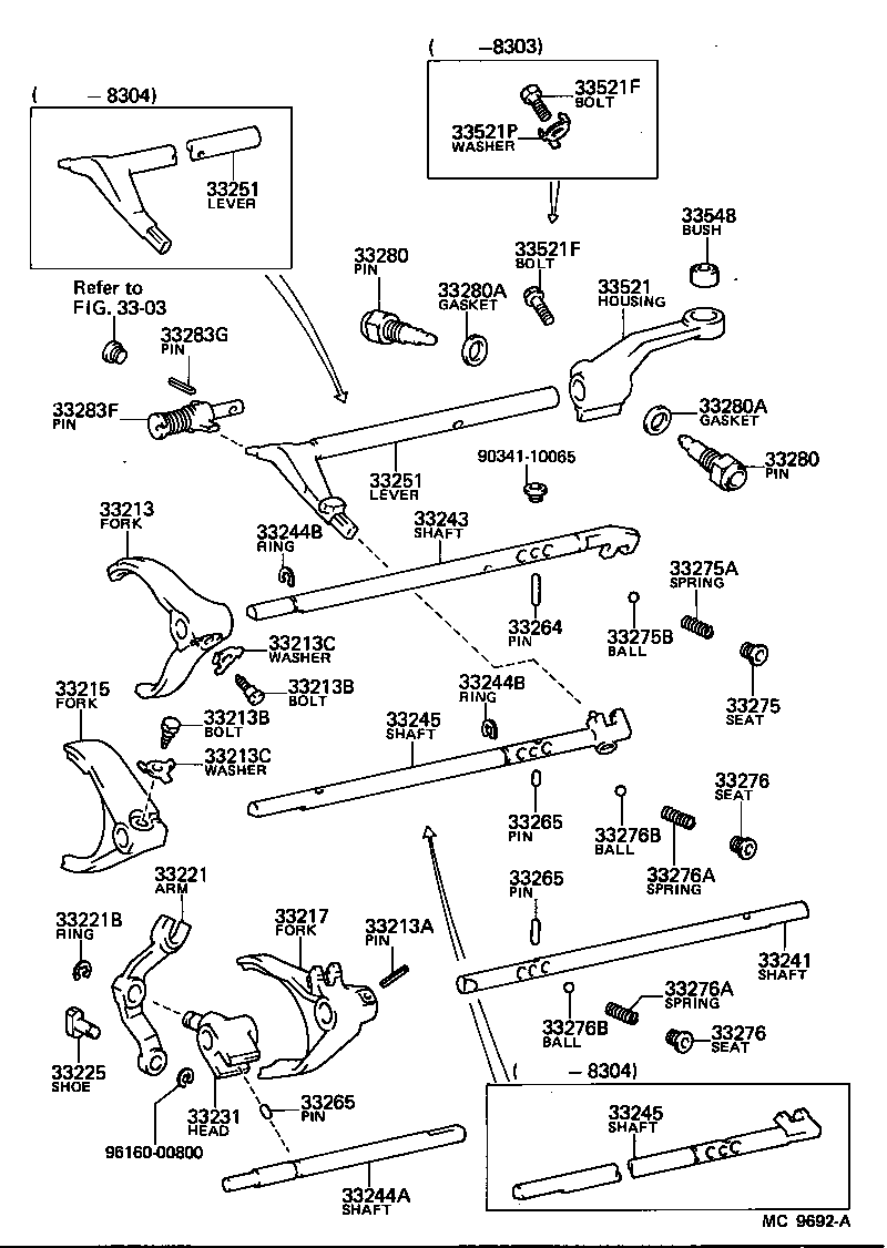  CROWN |  GEAR SHIFT FORK LEVER SHAFT MTM