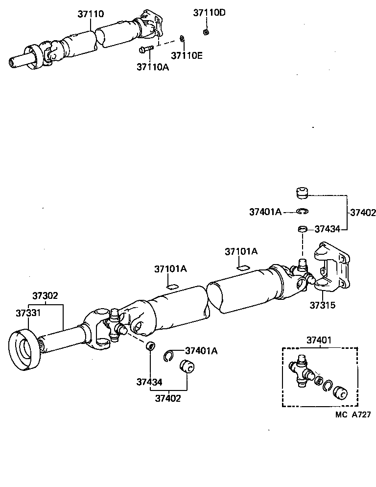  HIACE |  PROPELLER SHAFT UNIVERSAL JOINT