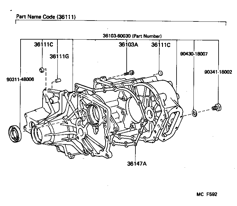  LAND CRUISER 60 |  TRANSFER CASE EXTENSION HOUSING