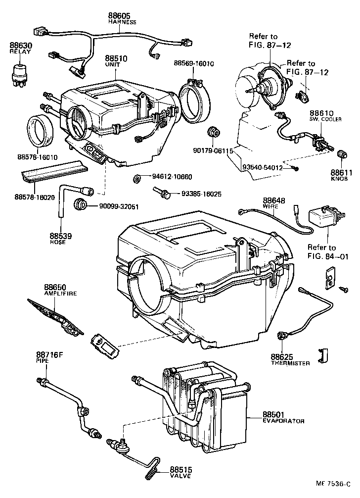  TERCEL |  HEATING AIR CONDITIONING COOLER UNIT