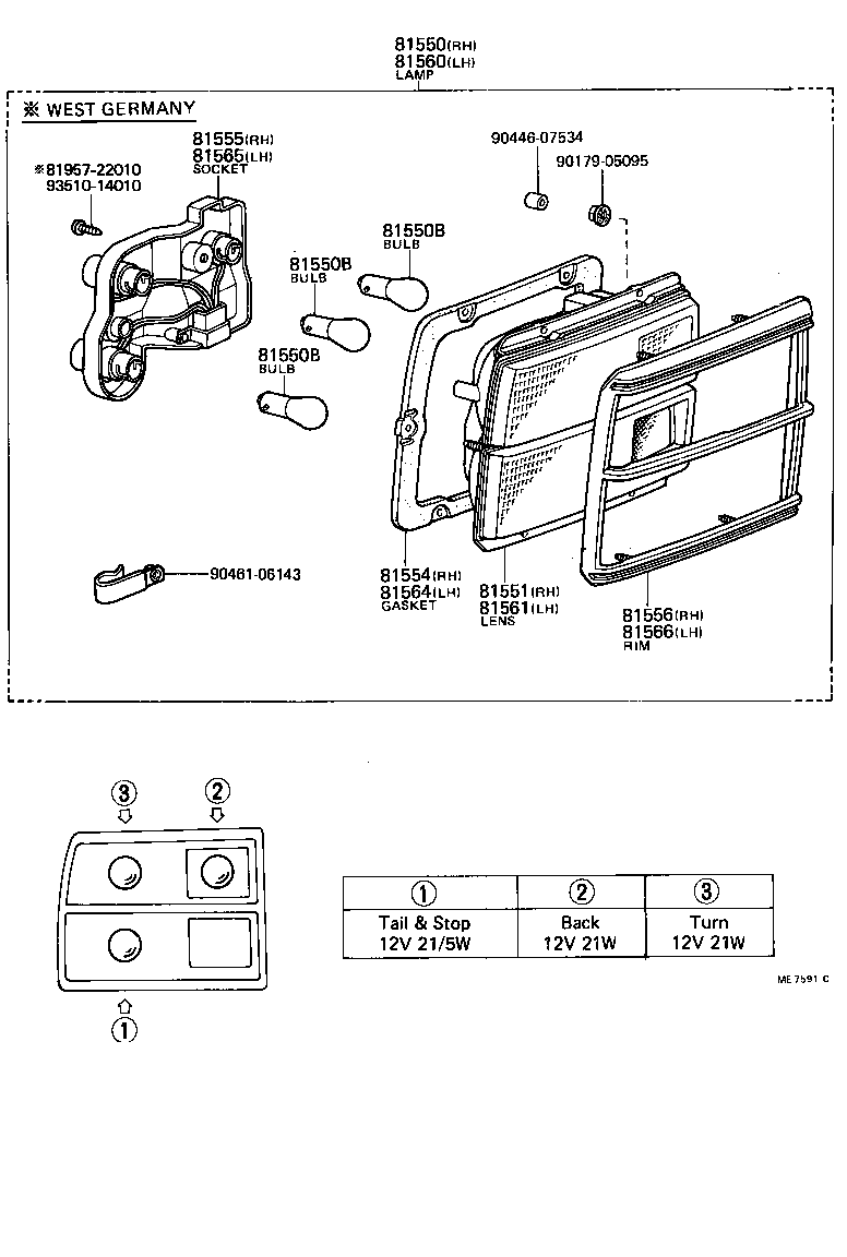 TERCEL |  REAR COMBINATION LAMP
