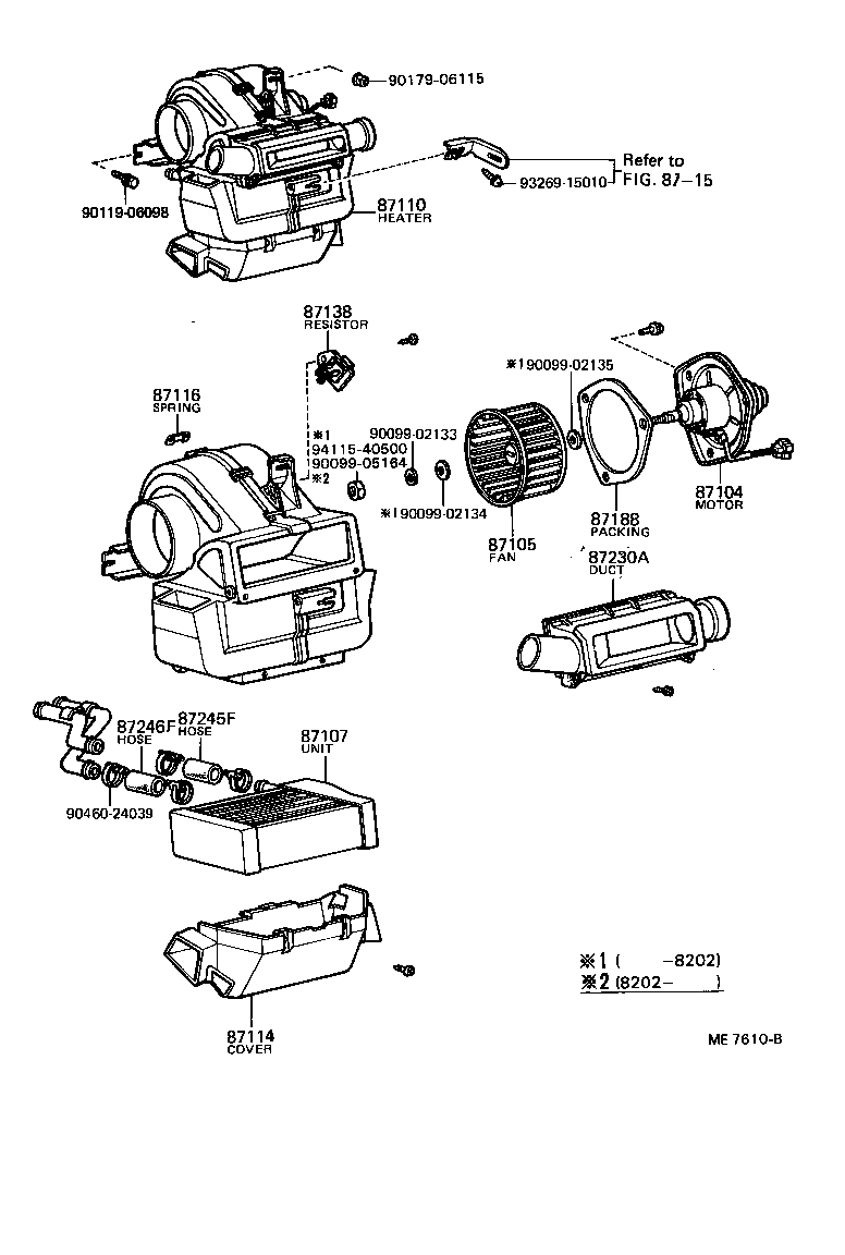  TERCEL |  HEATING AIR CONDITIONING HEATER UNIT BLOWER