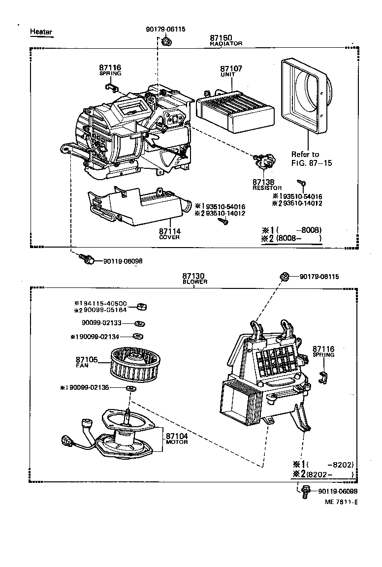  TERCEL |  HEATING AIR CONDITIONING HEATER UNIT BLOWER