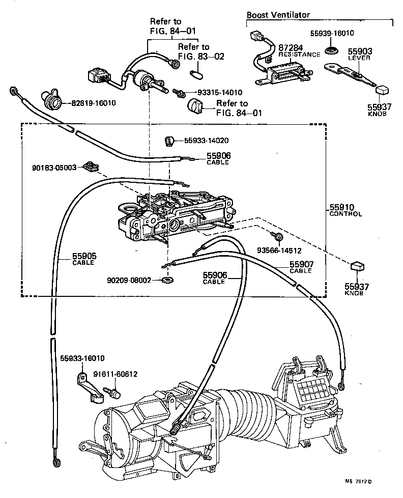  TERCEL |  HEATING AIR CONDITIONING CONTROL AIR DUCT