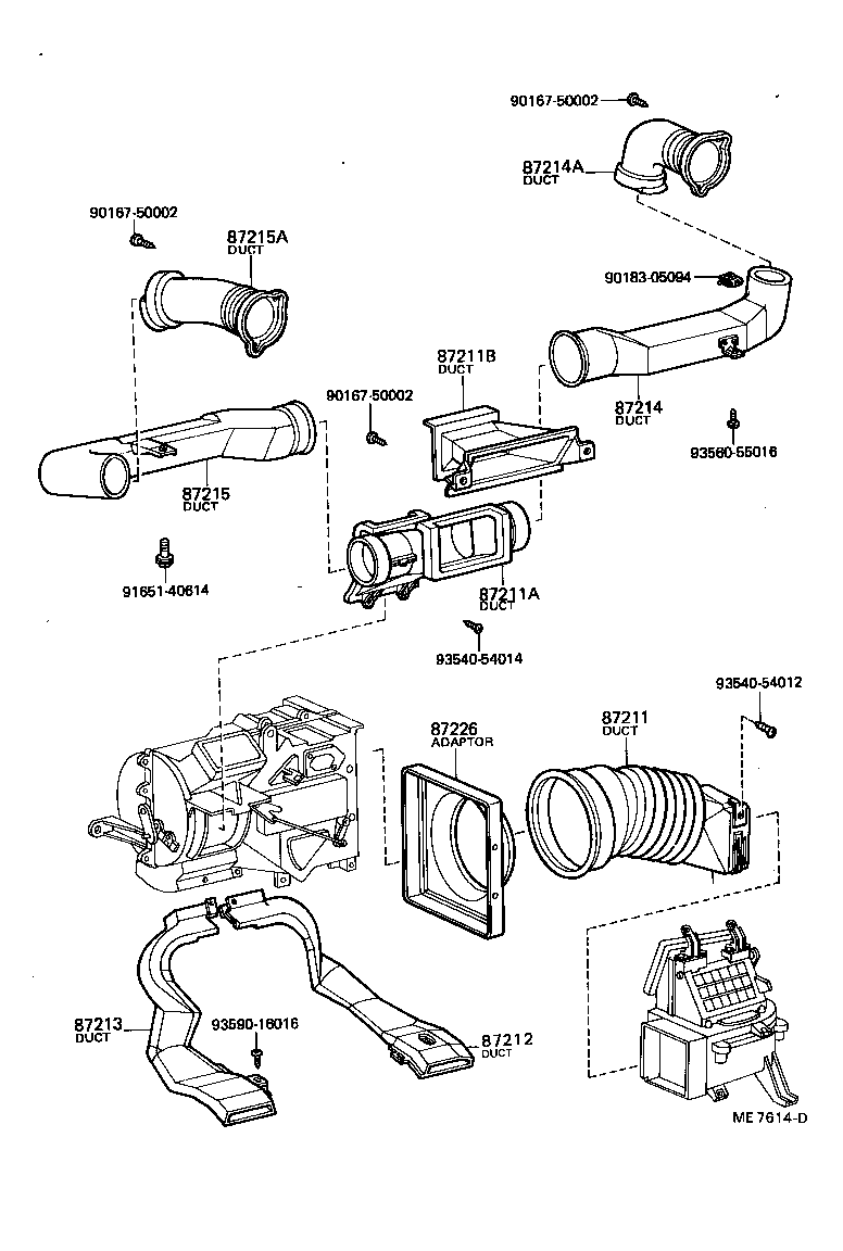  TERCEL |  HEATING AIR CONDITIONING CONTROL AIR DUCT