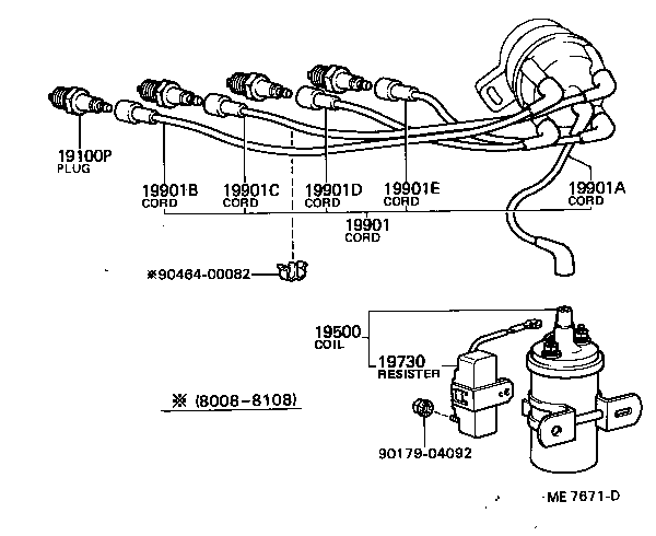  TERCEL |  IGNITION COIL SPARK PLUG