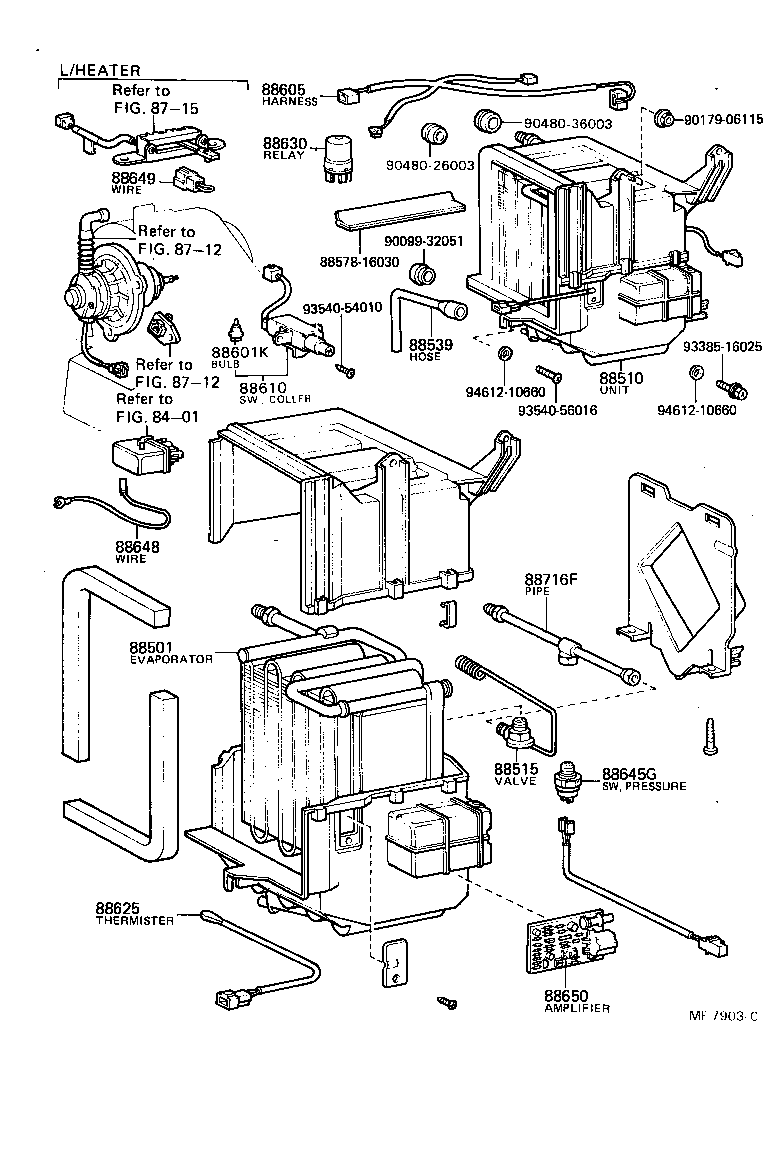  TERCEL |  HEATING AIR CONDITIONING COOLER UNIT